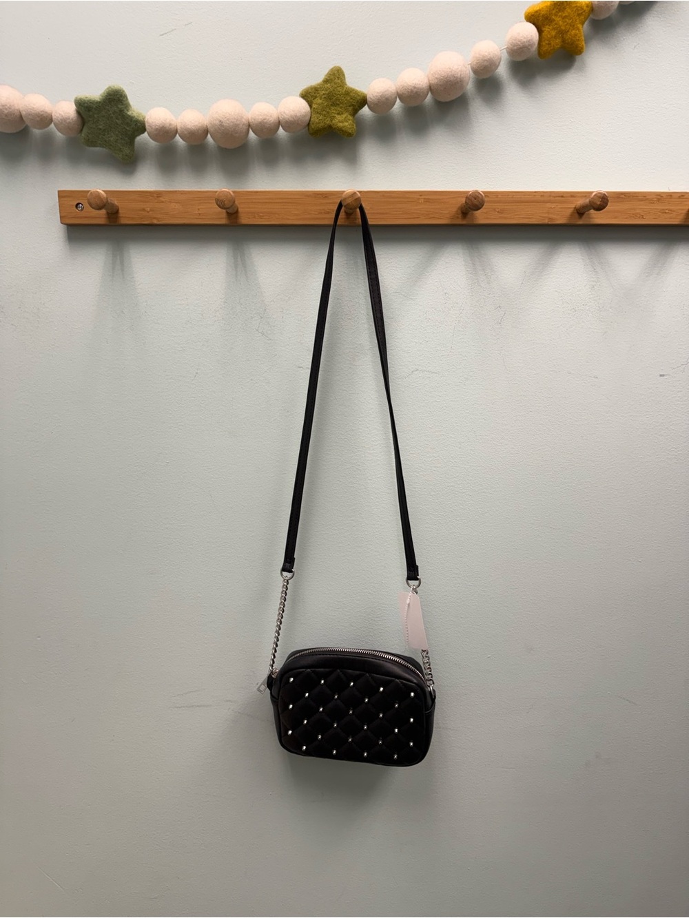 Rebecca Minkoff Black Quilted Crossbody with Stud Accents